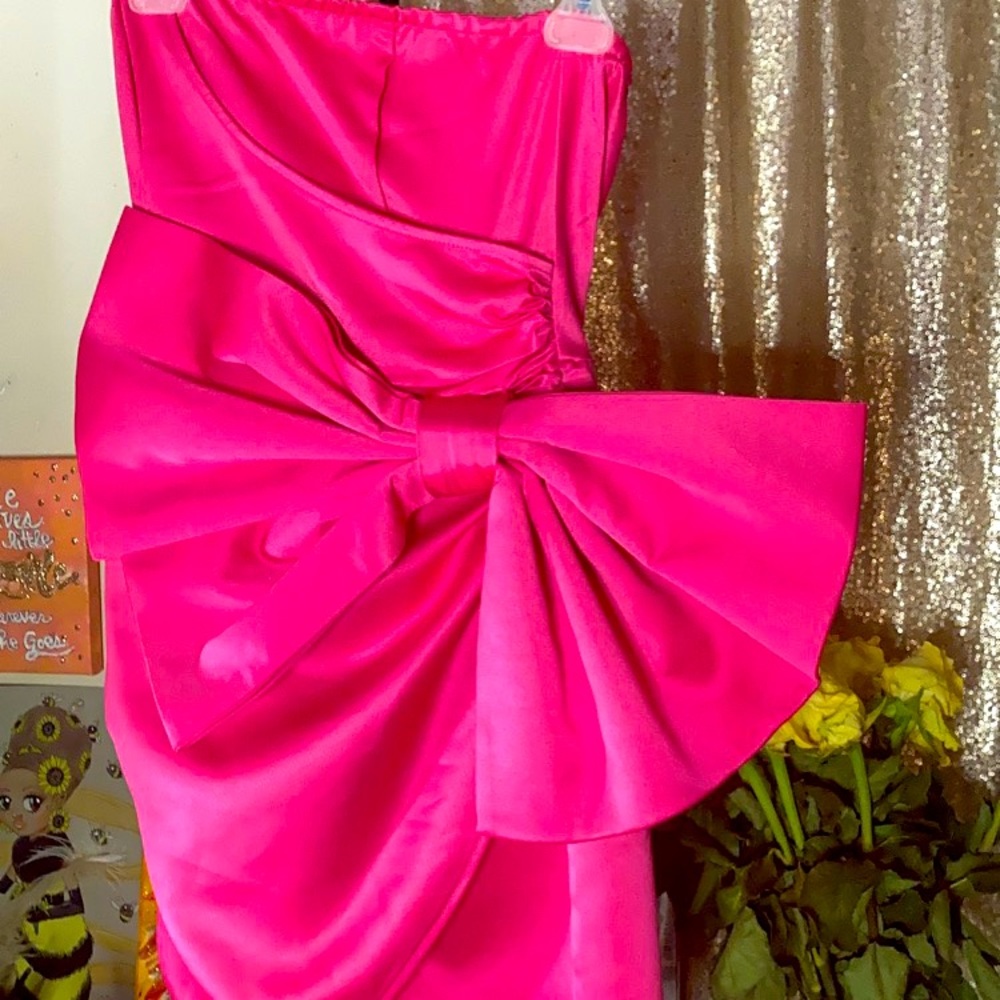 Hot pink bow dress